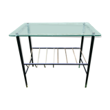 Coffee table double top glass and vintage metal