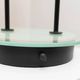 Vintage black metal table lamp with frosted glass disc, Italy, Postmodern Memphis 1980s