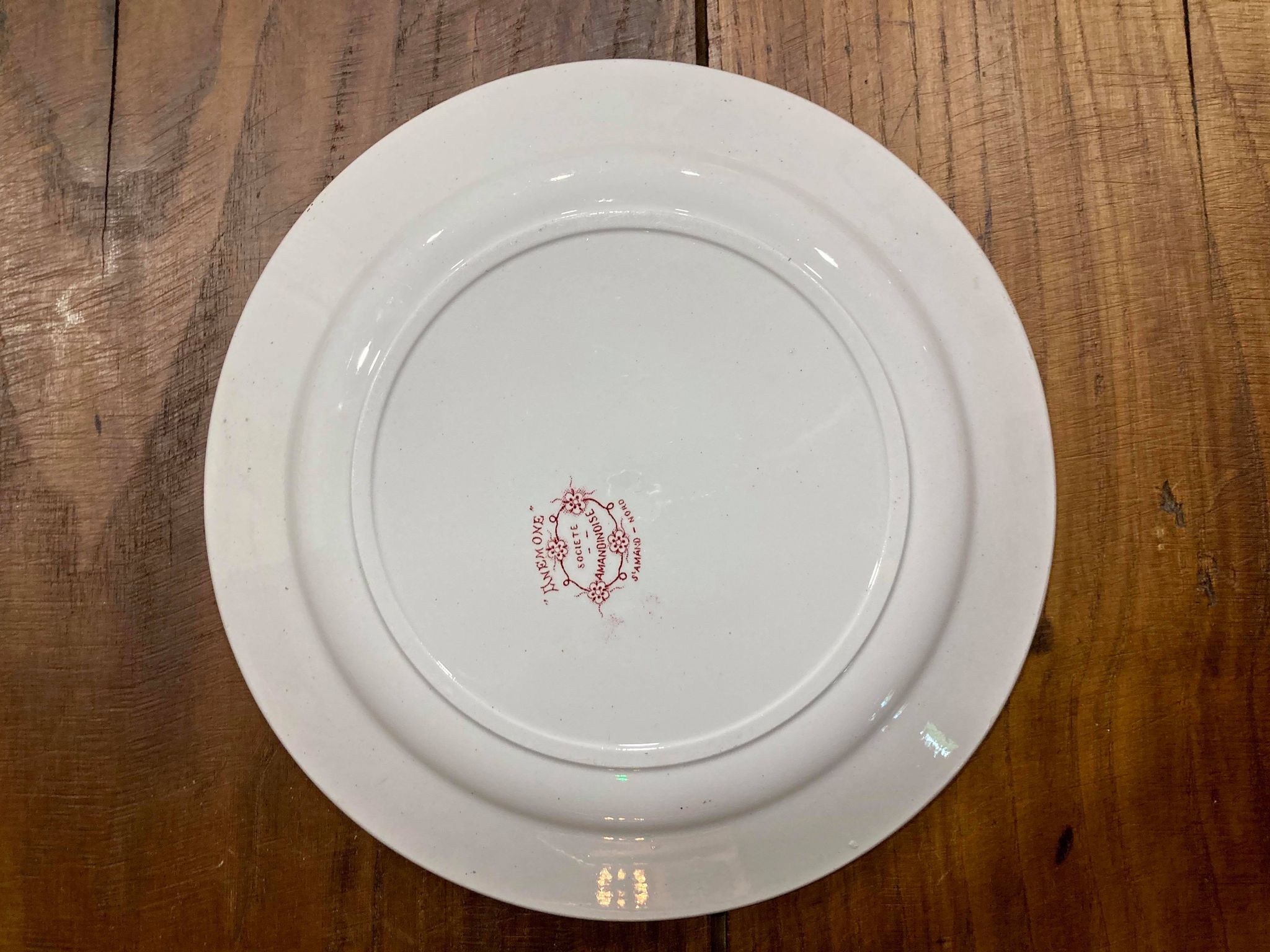 Round dish in Iron Land Saint Amandinoise model Anemone