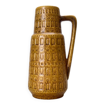 Vase à anse vintage en céramique allemande Scheurich Keramik, modèle 416-26 « Inka », années 1960.