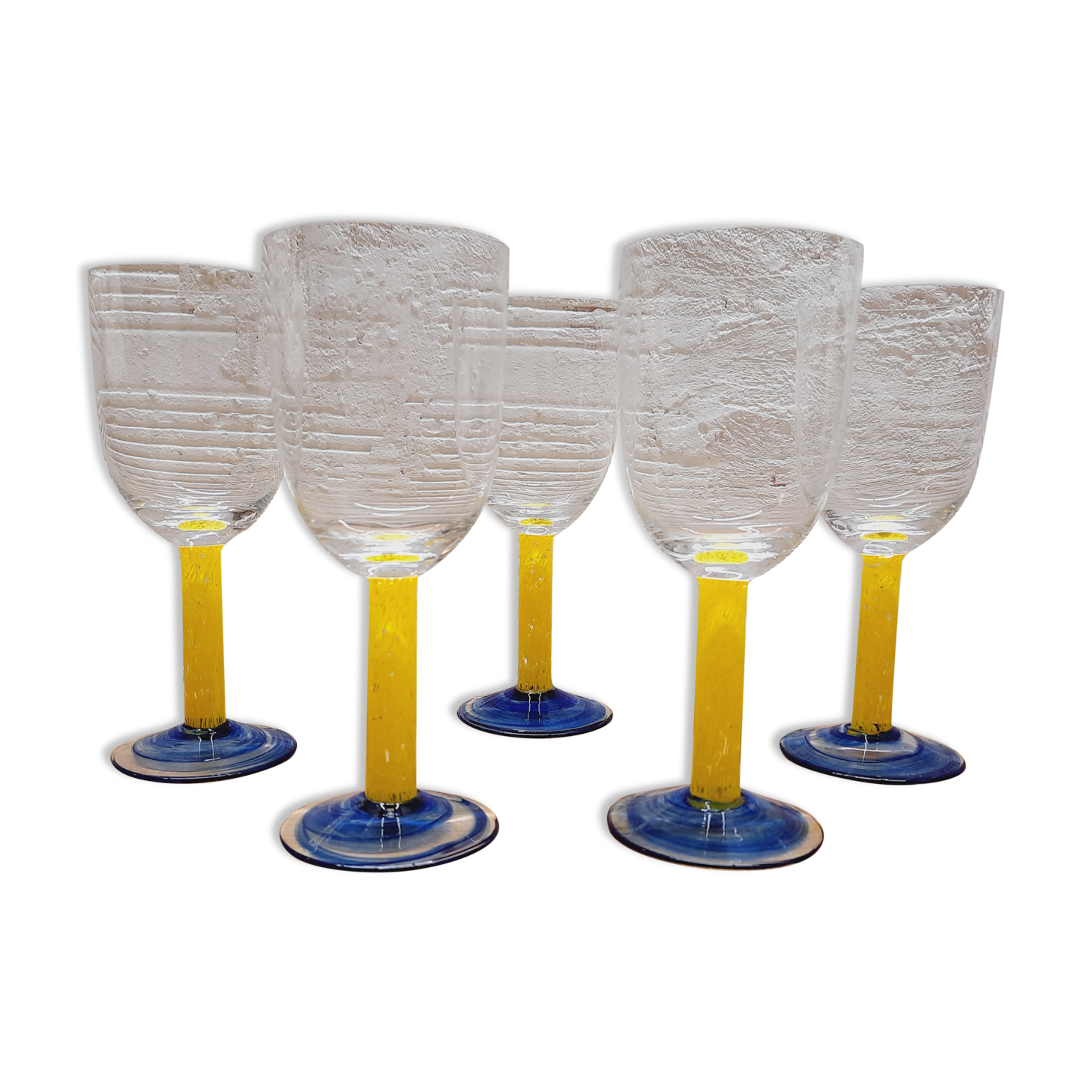 Set 5 water glasses 80s