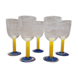 Set 5 water glasses 80s