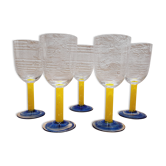 Set 5 verres à eau Années 80
