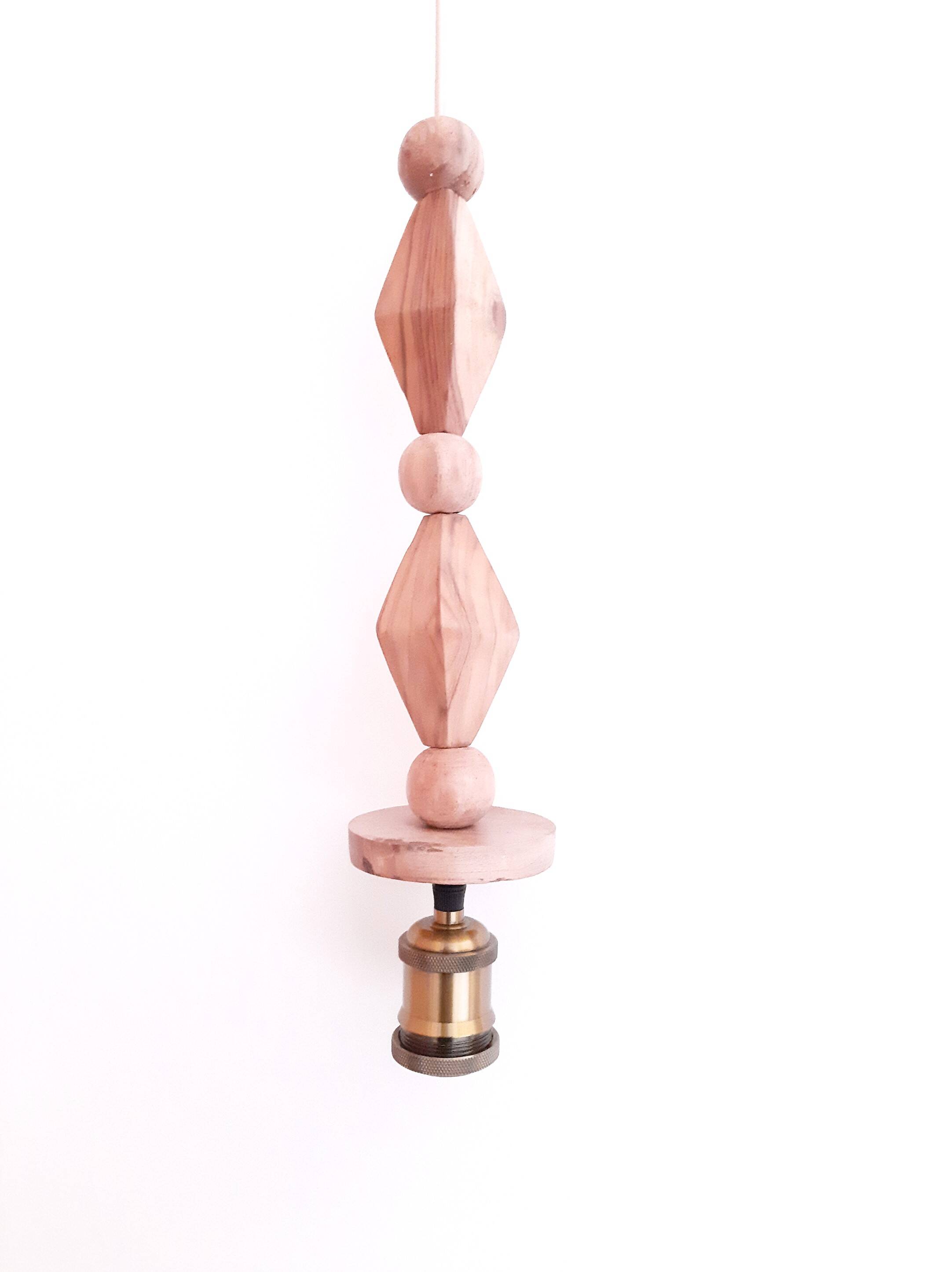 Teak Pendant Light – Geometric and Elegant Design