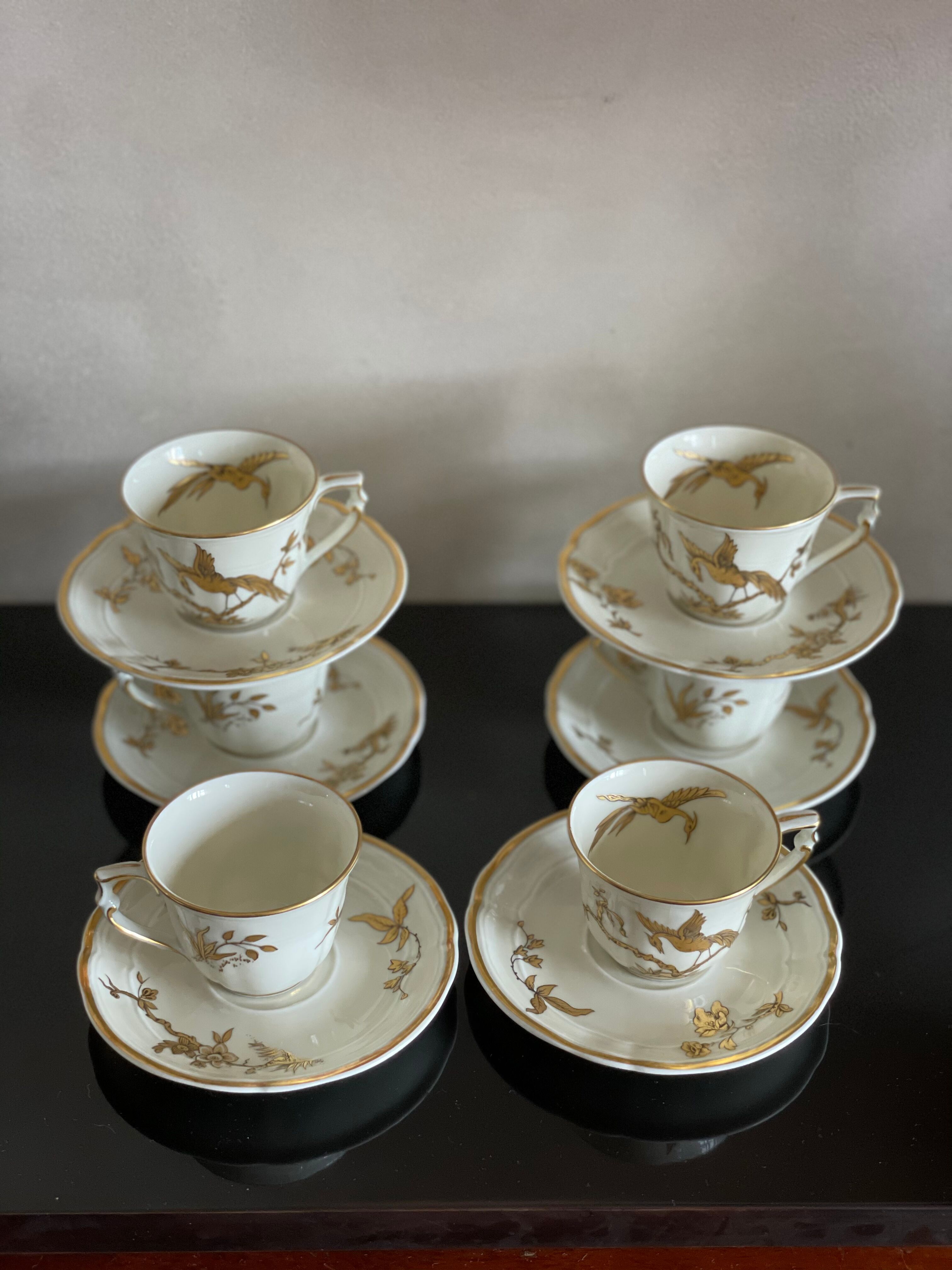 Coffee service Bernardaud Limoges Reine Elisabeth 1957
