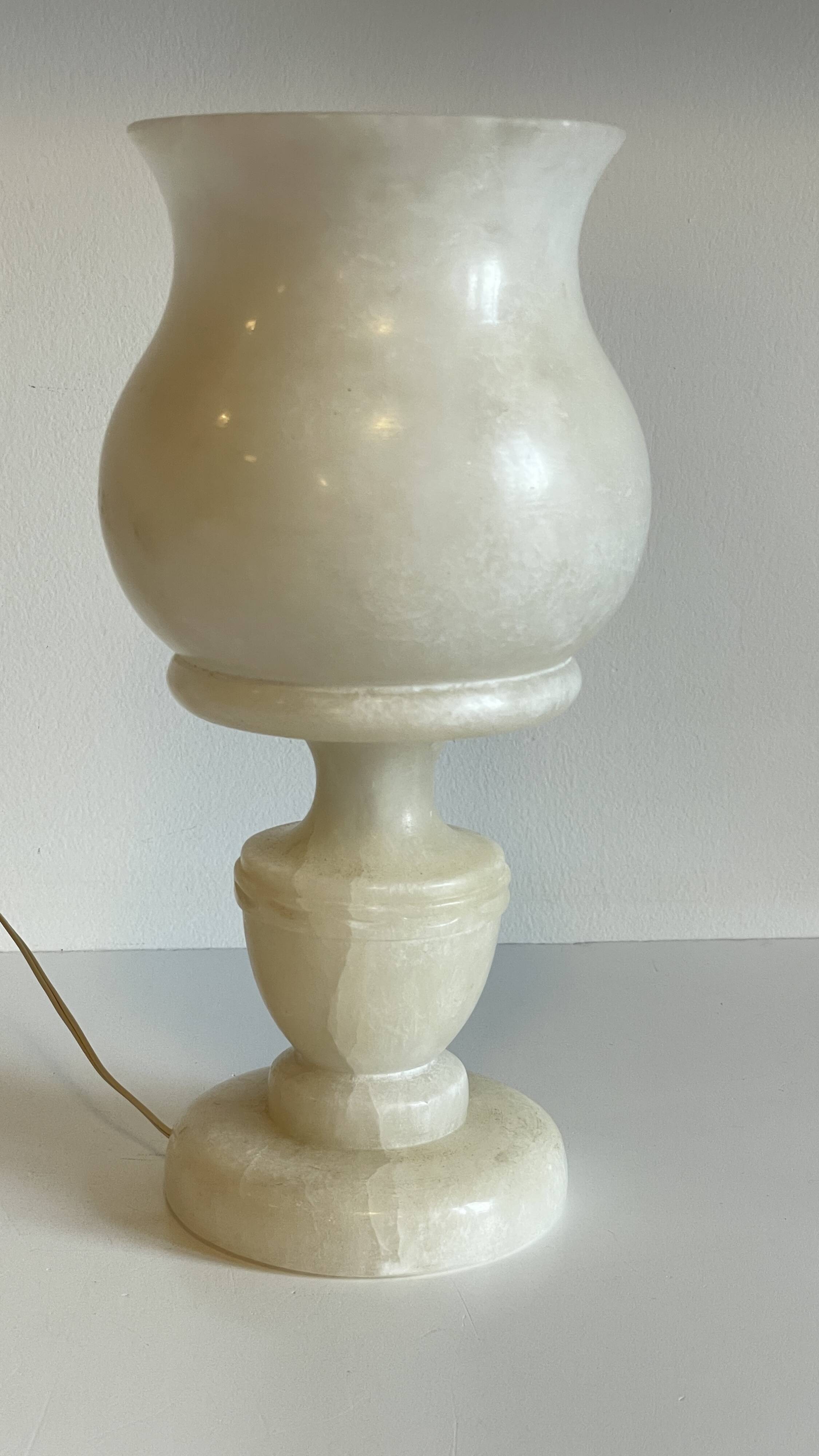 70s Tulip Lamp Alabaster Stone
