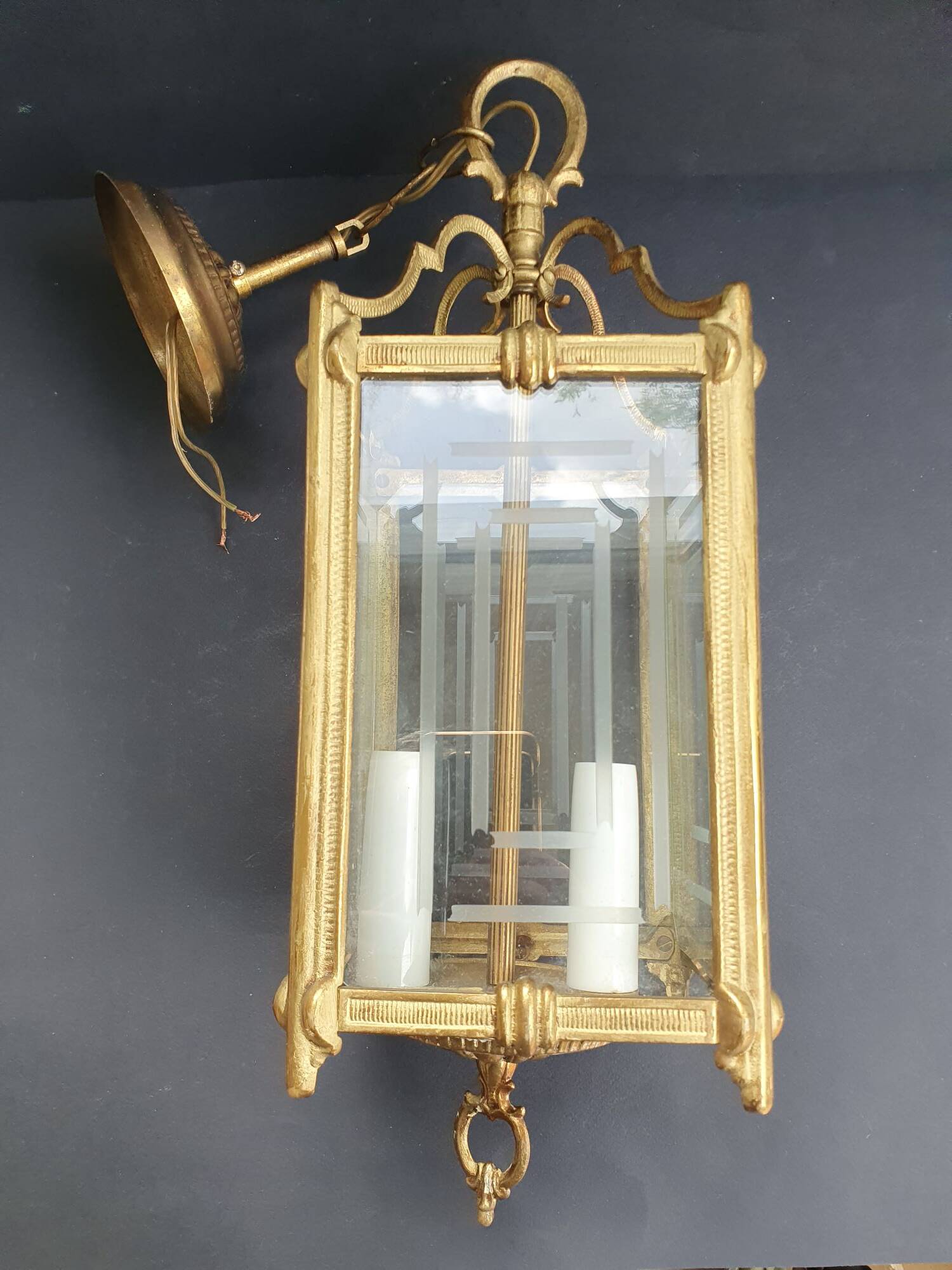 Lanterne quatre verres transparent vintage