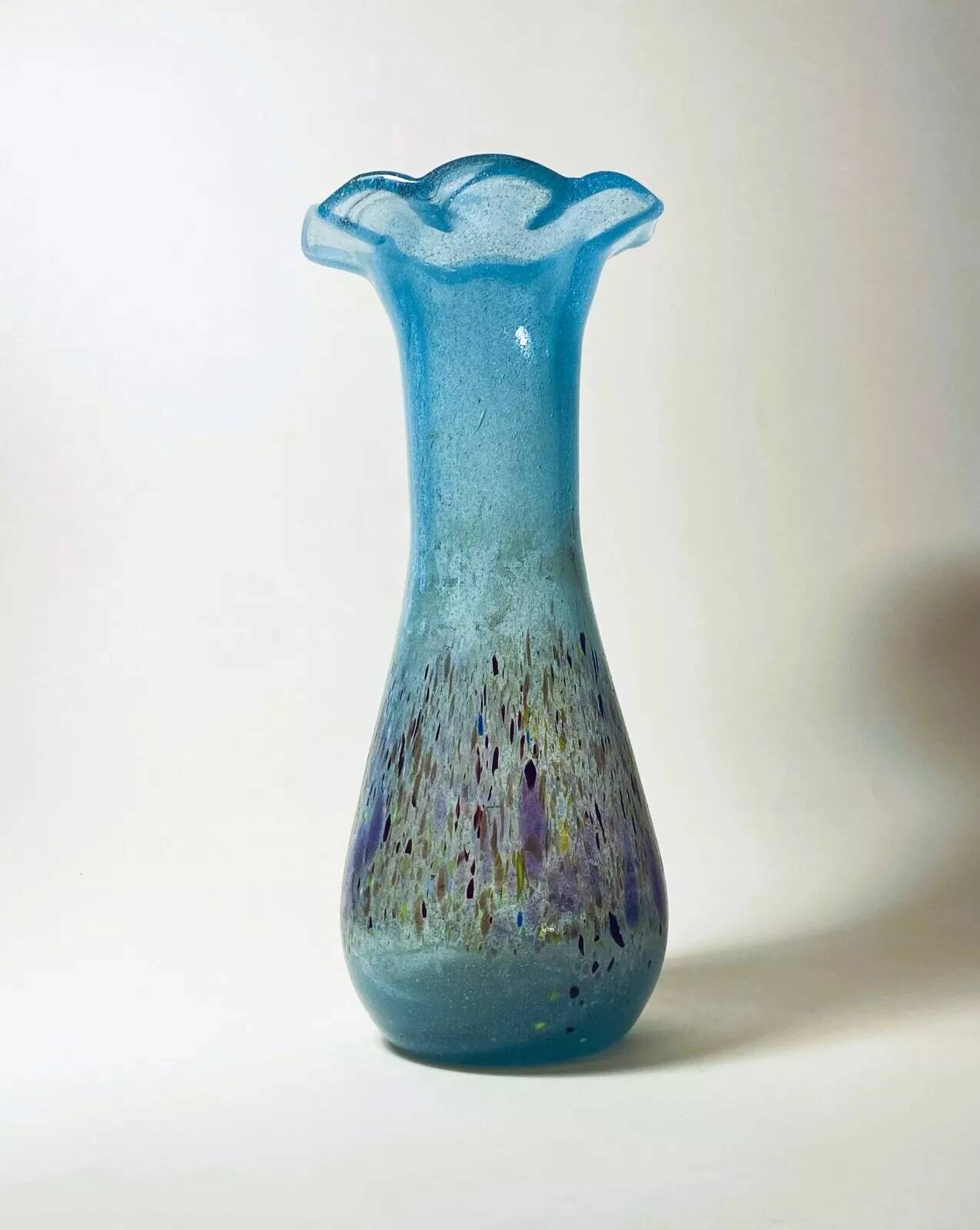 Vintage Modern Glass Vase Budveszel Gyula Hungary 1990s