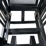 Important Pair Of Black Lacquered Rocking Armchairs Circa 1920 - 30