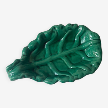 Vallauris ceramic leaf dish