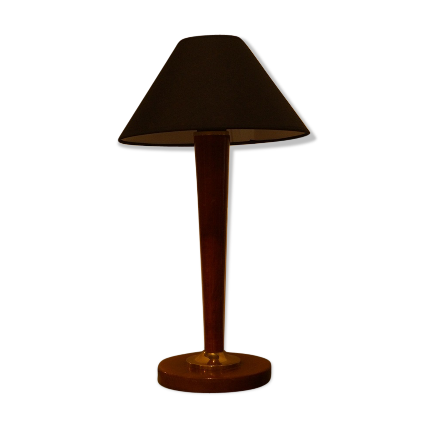 Lamp wood and brass 1960