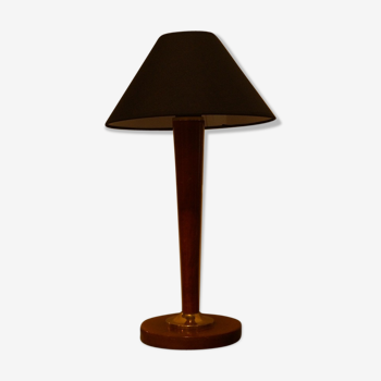 Lampe en bois et laiton 1960