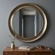 Vintage round mirror, iron and glass frame, Italy, 1960s