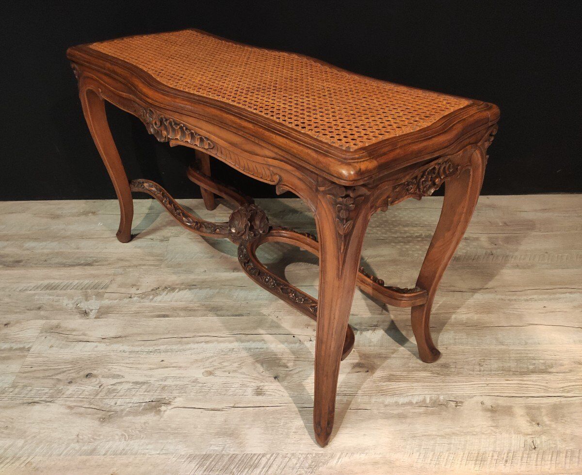 Piano bench cannée  Louis XVI style with two seats