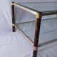 70s glass and brass coffee table