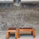 Pair of Pierre Chapo T18 coffee tables