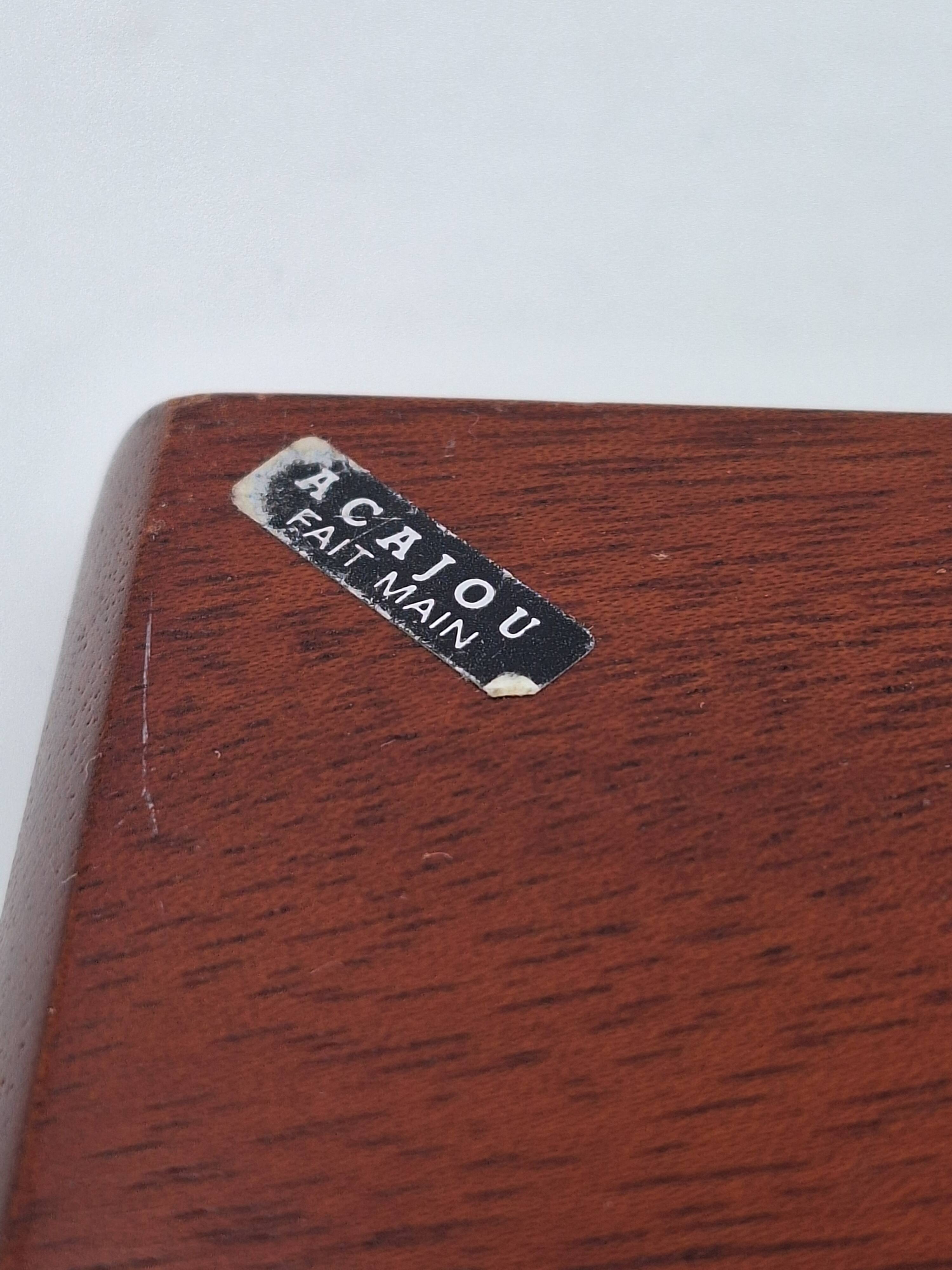 Small card holder tray in hollowed solid mahogany circa 1960 (dlg Noll) C in Paris