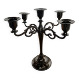 Chandelier 5 feux en métal noir vernis