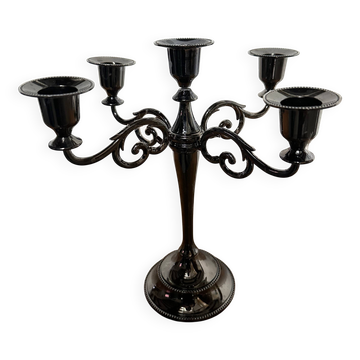 5-light chandelier in black varnished metal
