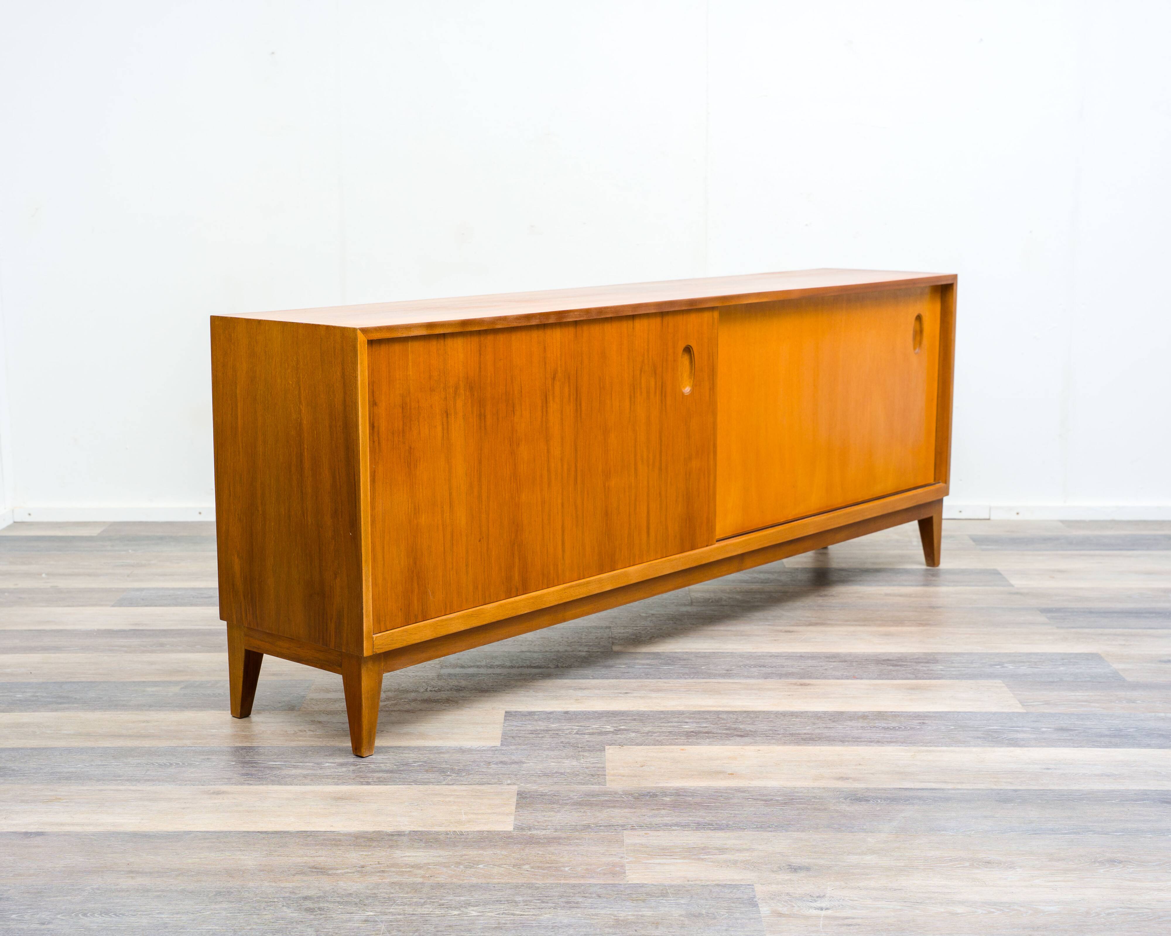 Walnut sideboard with sliding doors, 1950s, design Georg Satink