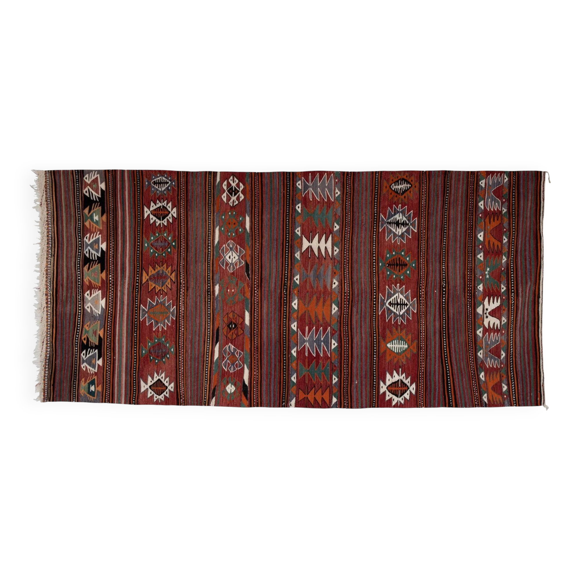 Vintage Turkish hallway rug 140x300 cm