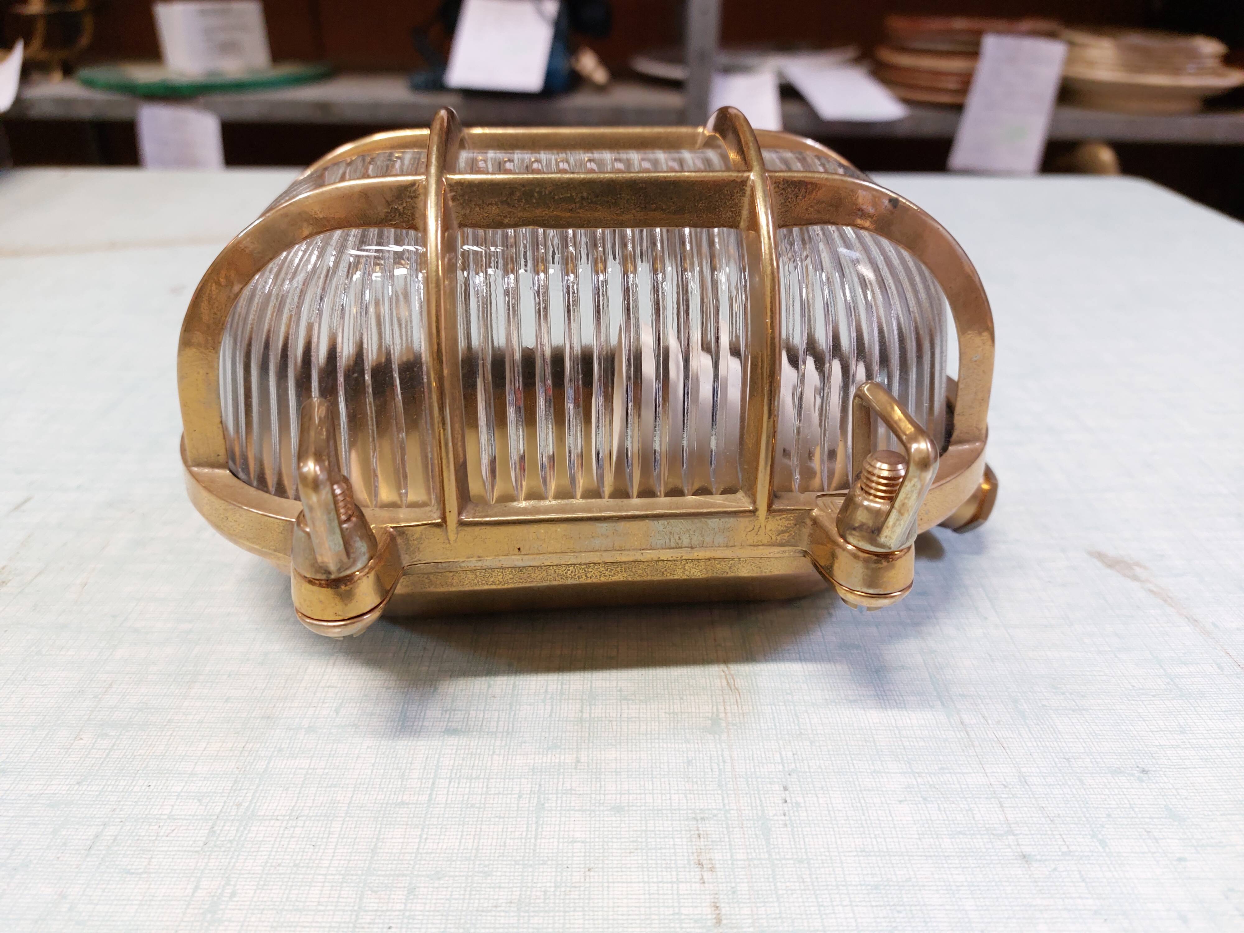 Brass marine corridor wall light