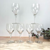 6 vintage crystal water glasses