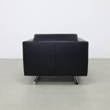 Lounge Chair in Leather and Chrome by Molinari
