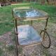 Gold-plated brass serving trolley