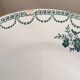 Suite assiettes Terre de Fer décor vert fleurettes St Amand
