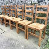 6 straw chairs 1960