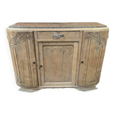 Buffet Art Déco en chêne massif aérogommé