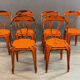 Set of 6 industrial metal dining chairs by Joseph Mathieu, painted steel, 1920s, France