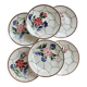6 vintage flat plates faience Saint-Amand model Maurice – Flora decor