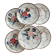 6 vintage flat plates faience Saint-Amand model Maurice – Flora decor