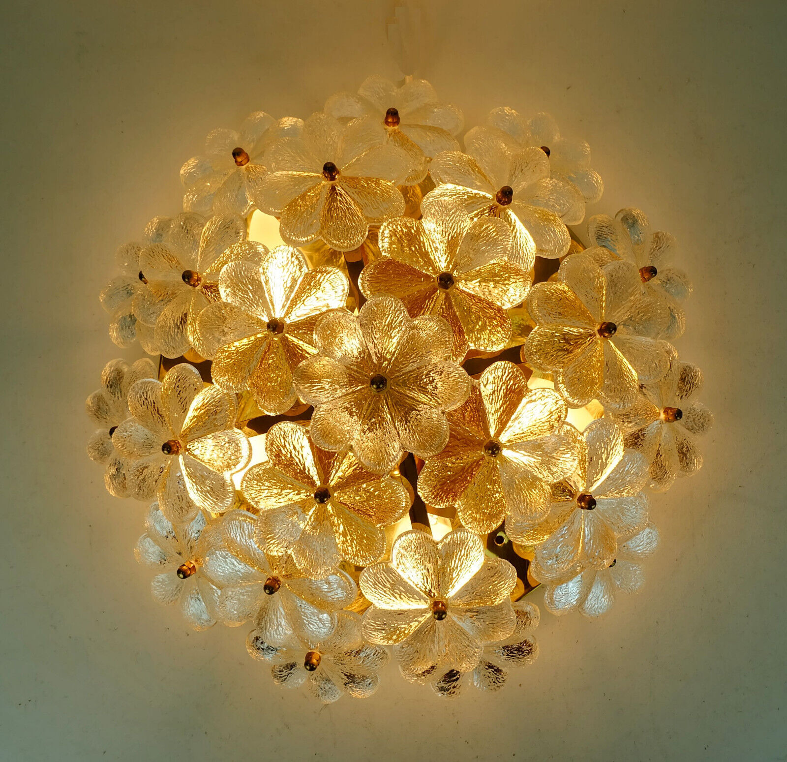 Mid century glass blossoms ceiling fixture 1960s ernst palme