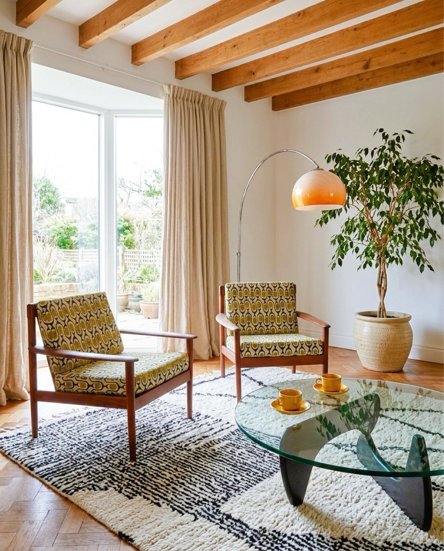 Restored vintage Scandinavian armchairs