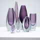 Group of 7 glass "Sommerso" vases by Strömbergshyttan, Sweden