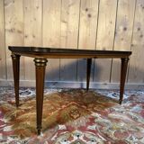 Louis XVI style coffee table in Carrara marble with toupie legs