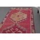 Vintage Turkish Hand-Knotted Wool Cotton Pink Runner Rug 95x309