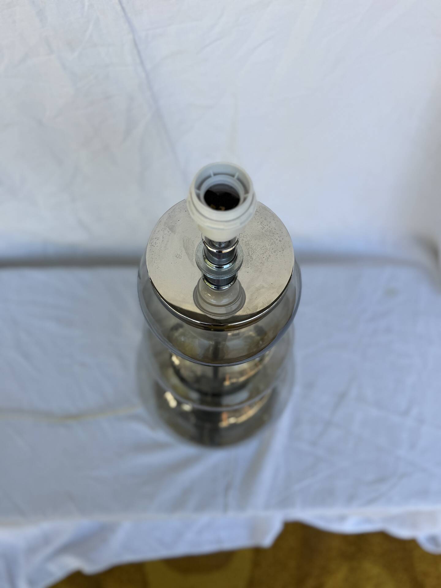 Large glass table lamp Delmas 1970