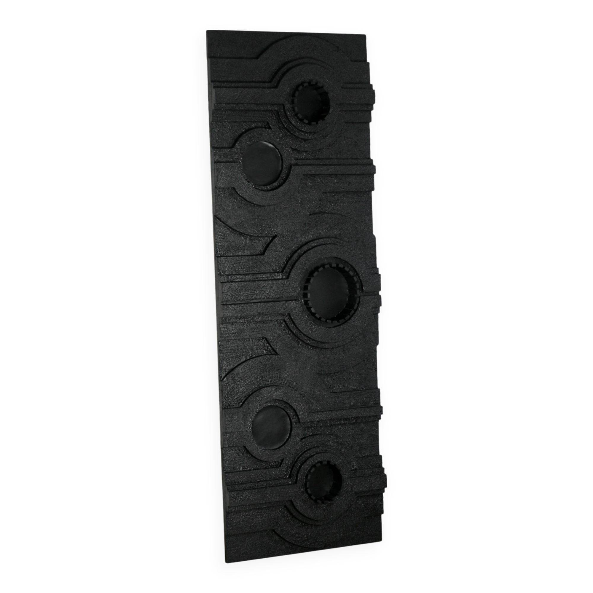 Wall sculpture, wood and black coating, late 1970s