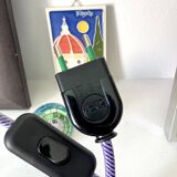 Vintage fabric blue flower lamp