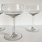 4 champagne glasses blown glass 1930