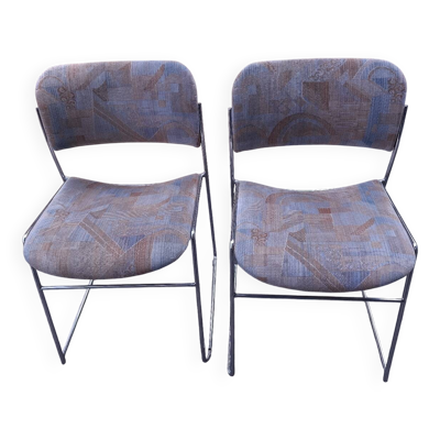 2 chaises traîneau David Rowland, années 60