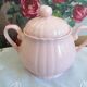 Vintage pink ceramic sugar bowl made by Salins France