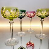 Box of 4 Val Saint Lambert "Berncastel" no. 204 Roemer glass – Belgium 1905