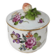Antique sugar bowl in white porcelain Europe '800, painted ceramic