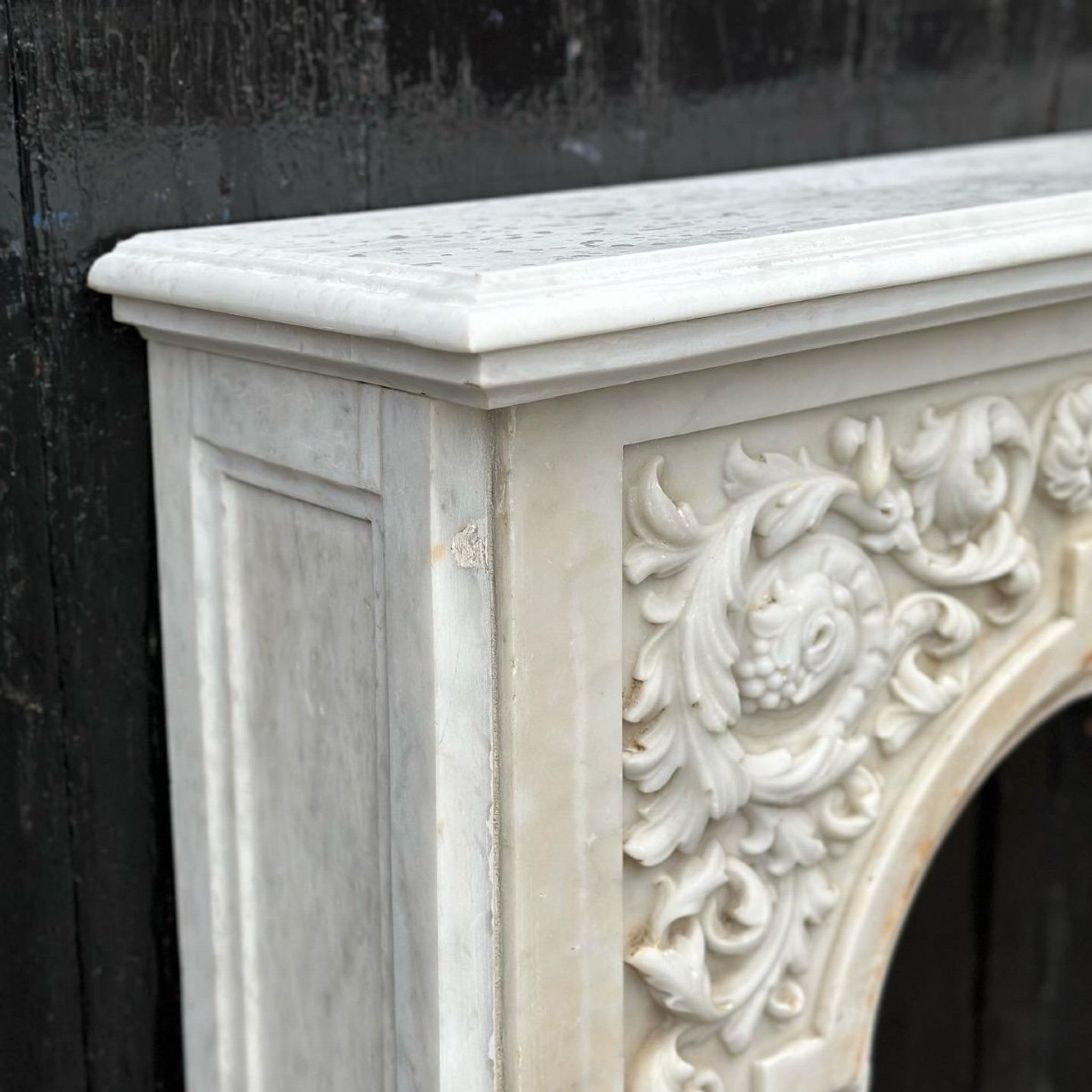 White carrara marble fireplace circa 1880
