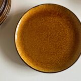 Set of 8 Dieulefit glazed earth plates workshop Mourre Milon 1970